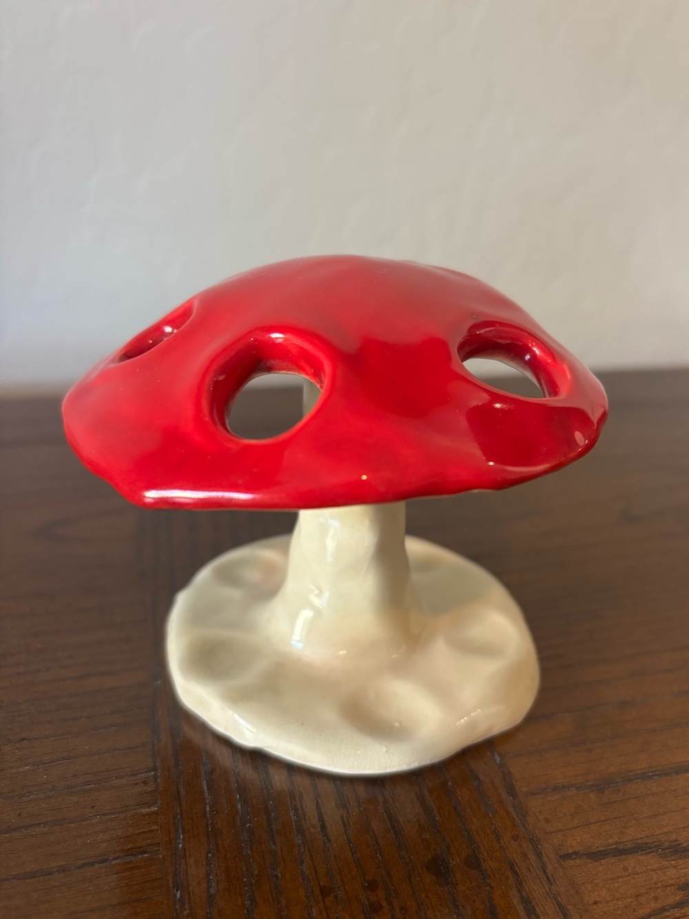 Handmade Red Ceramic Mushroom Kids Children’s toothbrush holder